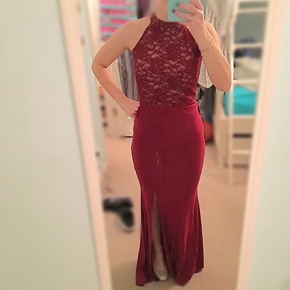 Dark Red Prom Dress - Picture 3 of 5